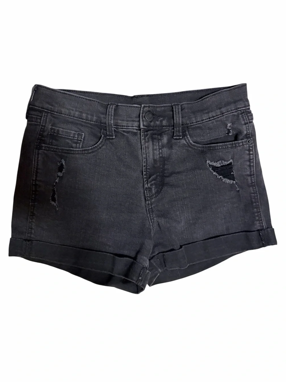 5/$30 🎈 Old navy Distressed Black Denim Cuffed Shorts size 4
